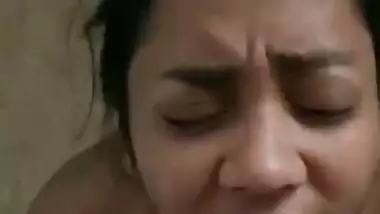 Girlfriend taking cum inside her mouth after blowjob