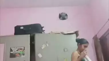 Sister changing dress caught on camera by brother