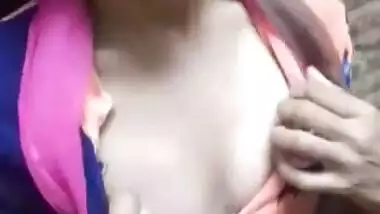 Cute indain village girl showing her boobs to boyfriend