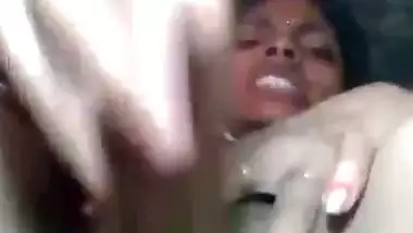 Desi using chapati rod dildo to masturbate