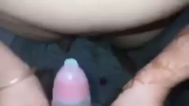 Hindi sexy bf of a girl putting a condom on a dick