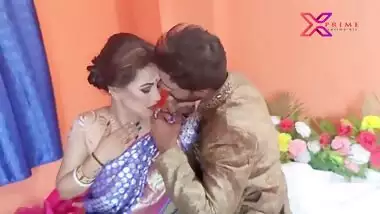First wedding night of Desi couple starts with XXX oral foreplay