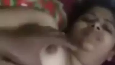 Ex-lover fucking busty wife pussy with condom dick