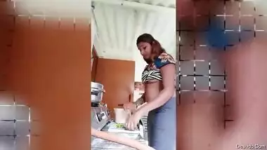 Swathi naidu in kitchen and showing her nip slip
