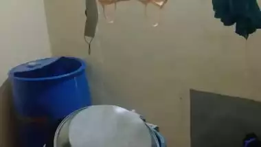 Young girl fully nude after bath in