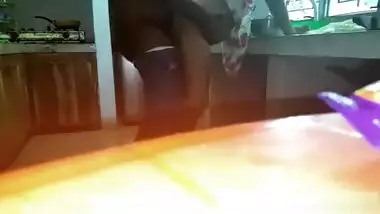 Wifr fucked while working in kitchen