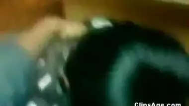 College guy smooching and sucking his GF’s boobs in college