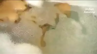 Rich indian bhabhi masturbate with fun in bathtub