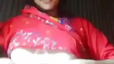 Village girl pressing boobs topless viral show