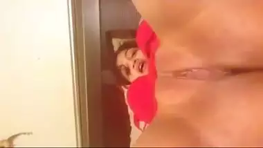 Indian girl talking dirty and masturbates with dildo