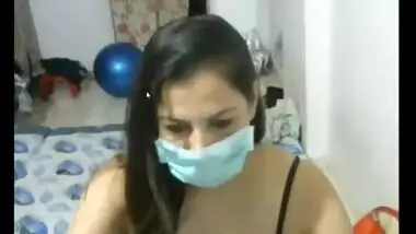 Nude Indian aunty’s first webcam show