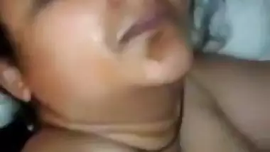 Horny Indian MILF sucking cock and rubbing it all over her body