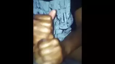 Amateur Black Girl Gives a Handjob POV