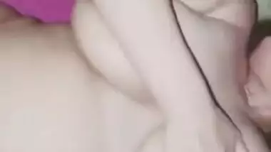 Indian XXX wife with enormous boobs gets hard fucked by her husband MMS